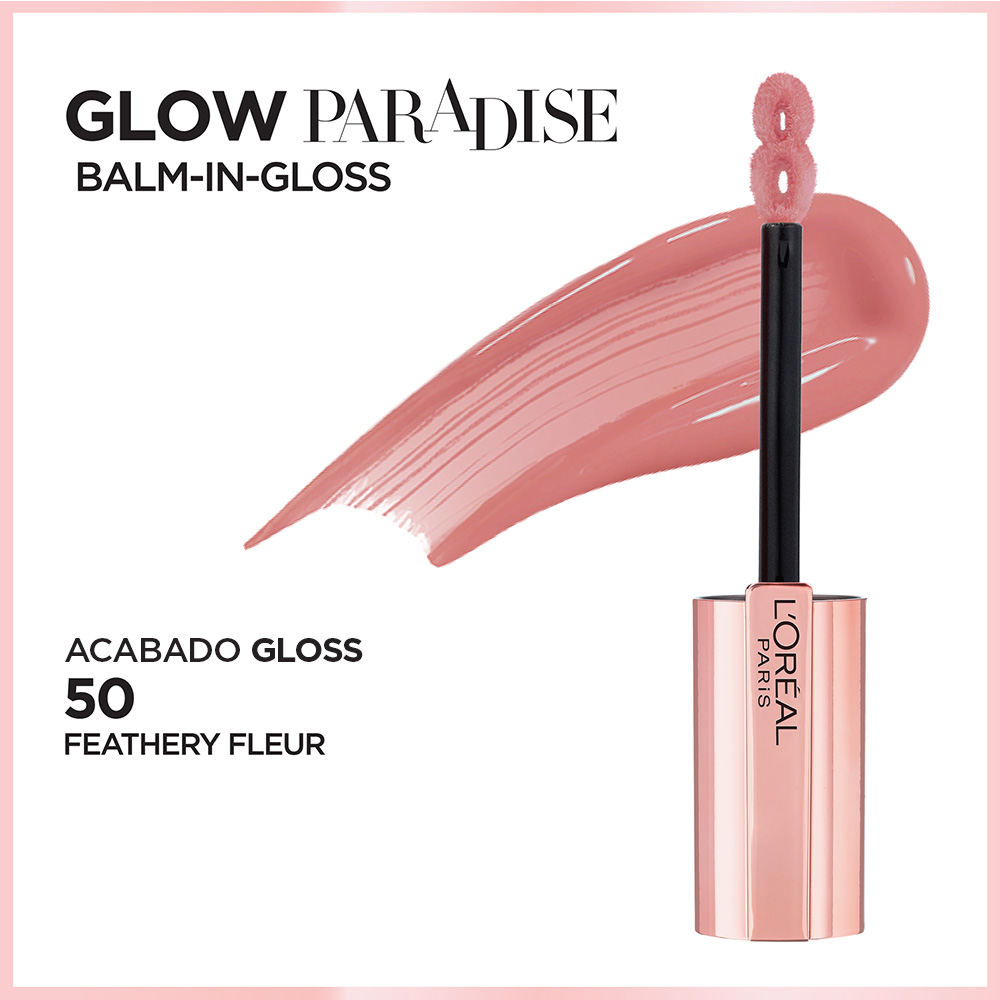 Labial Loreal Paris Glow Paradise Gloss 50 Feathery Fleur (SKU 71249650134)